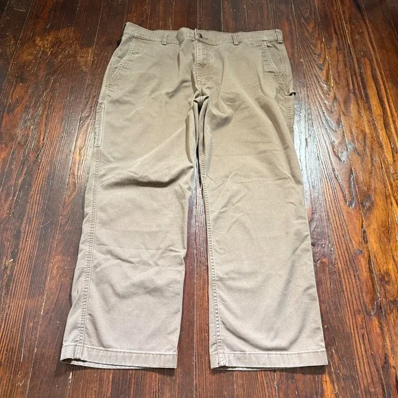 Duluth Trading 40 Grit Pants Mens 42x30 Brown Standard Fit Flex Twill Carpenter - Picture 1 of 12